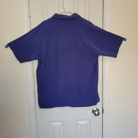 Straight Down Clothing Company Silk Men's Large Button-up SS Shirt - Picture 5 of 5